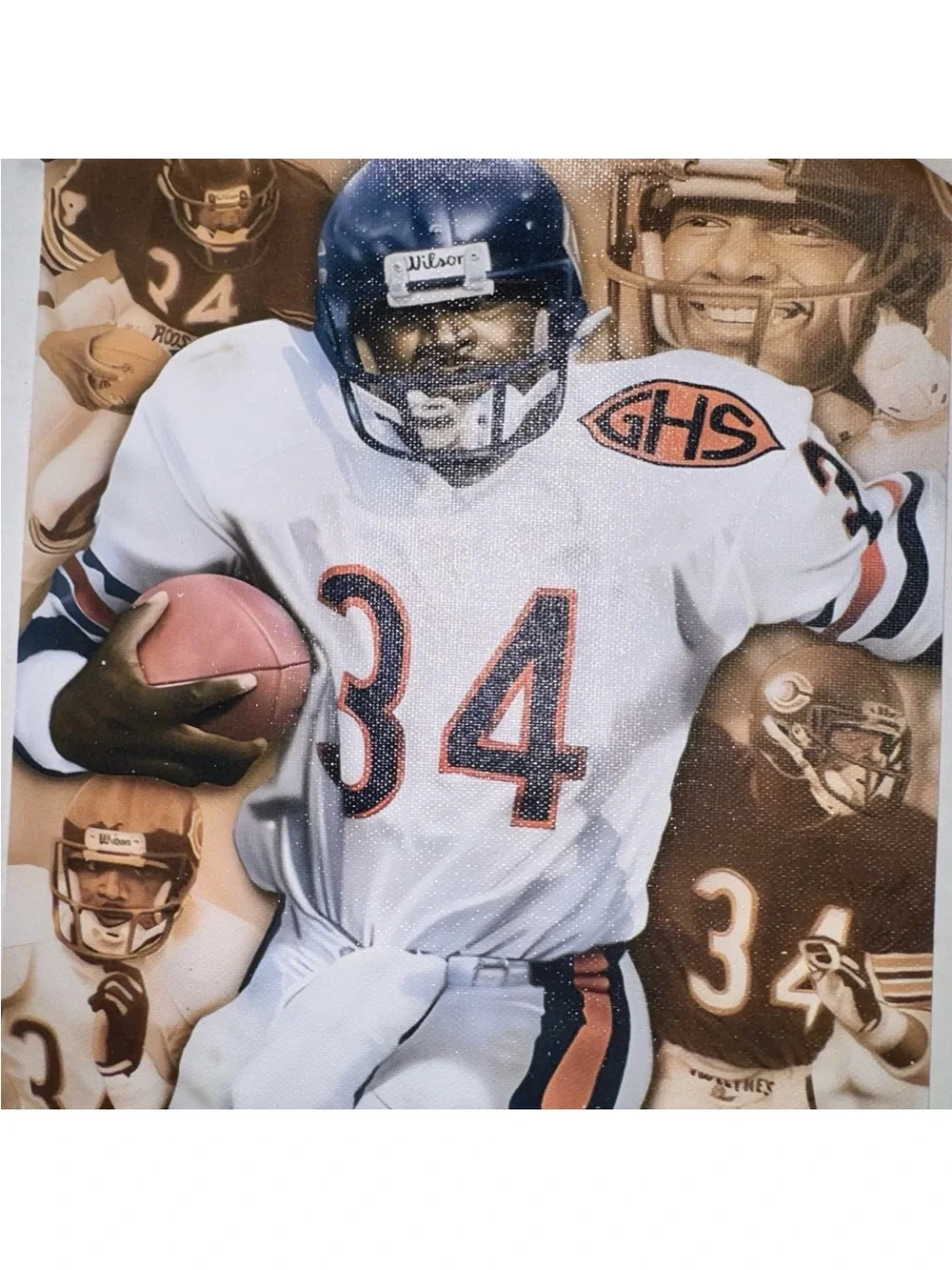 Walter Payton Sweetness Chicago Bears Canvas Wall Art Poster By Rob Jackson 8x12